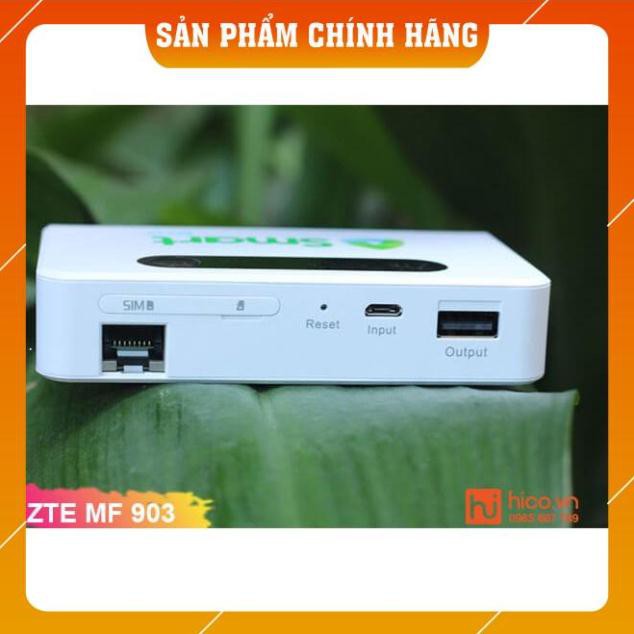 Hàng Chuẩn Bộ Phát Wifi 3G 4G ZTE MF903 Có Cổng Lan Tốc Độ Cao - Pin 5200mAh Kiêm Sạc Dự Phòng