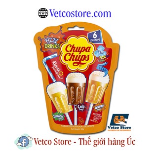 Kẹo Chupa Chups Úc Hình Ly Bia Nhiều Hương 90g (Bịch 6 Cây)