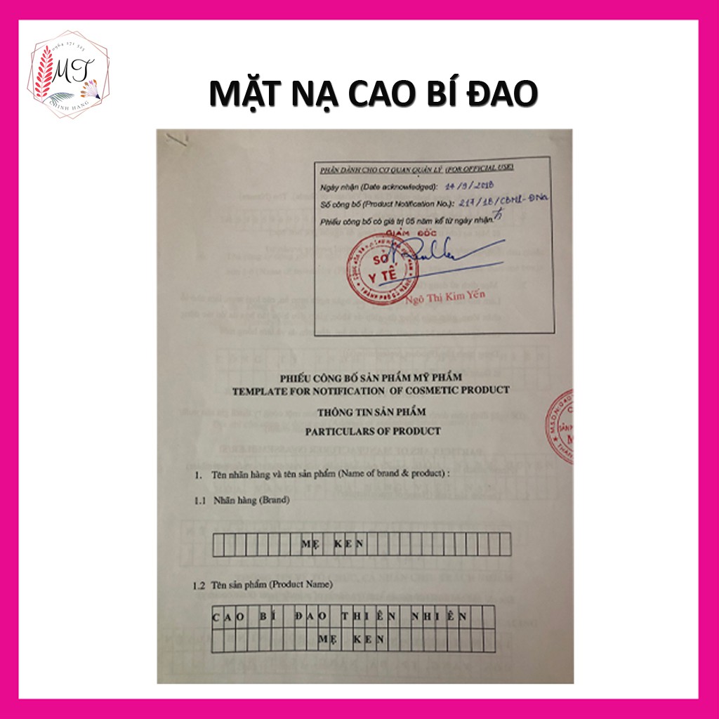 Mặt Nạ Cao Bí Đao Mẹ Ken 220gr - Dành Cho Da Mụn, Giảm Thâm Nám, Đắp Mặt Sau Sinh Và Dưỡng Sáng Da