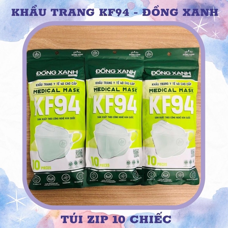 KHẨU TRANG KF94 ĐỒNG XANH PREMIUM