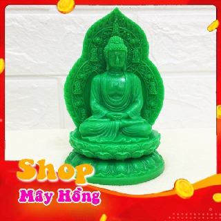 Tượng Phật A Di Đà  phong thủy màu xanh  cao 15 cm
