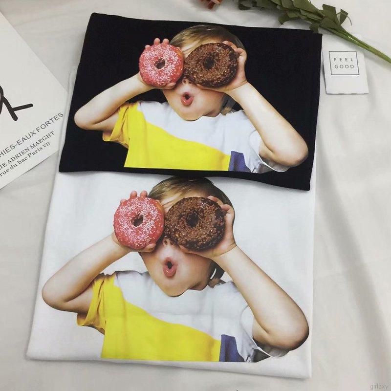 Áo Thun Nữ Ngắn Tay Dáng Rộng In Hình Cá Tính Phong Cách Hàn Quốc