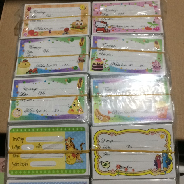 1000 chiếc nhãn vở to loại đẹp