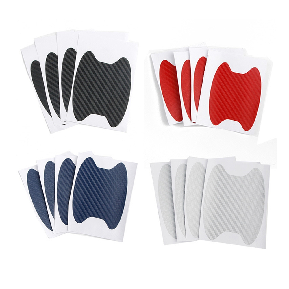 Miếng Dán 3D Bằng Sợi Carbon Bảo Vệ Tay Cầm Cửa Xe Hơi Chống Trầy Thông Dụng 4 Màu Tùy Chọn