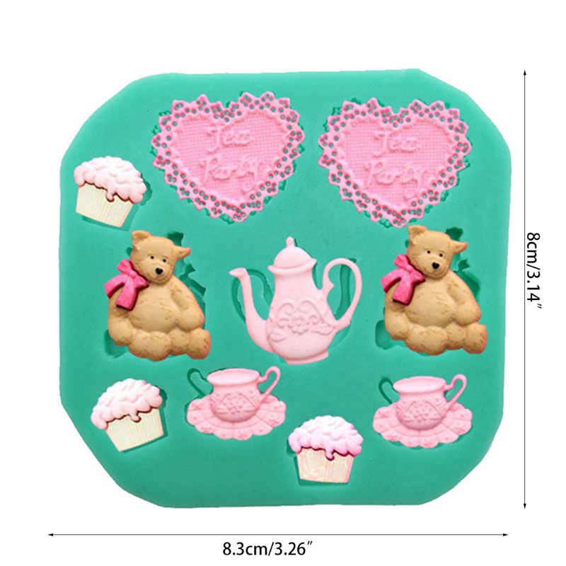 Khuôn Silicone Làm Bánh Tạo Hình Trái Tim 3D DIY