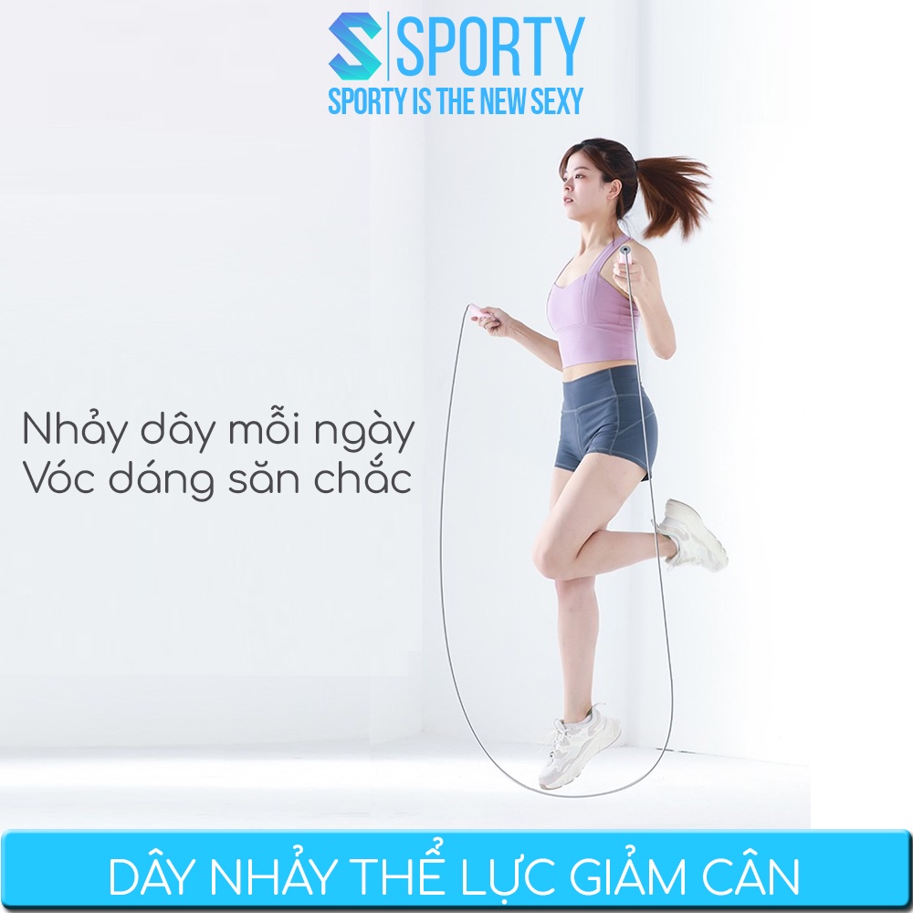 Dây nhảy thể lực 450g, dây nhảy giảm cân SPORTY TS88 cao cấp tập thể dục, thể thao, thể hình