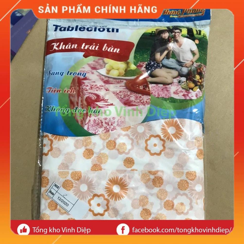 Combo 10 khăn trải bàn dùng 1 lần đi du lịch, picnic họa tiết hoa nhiều màu