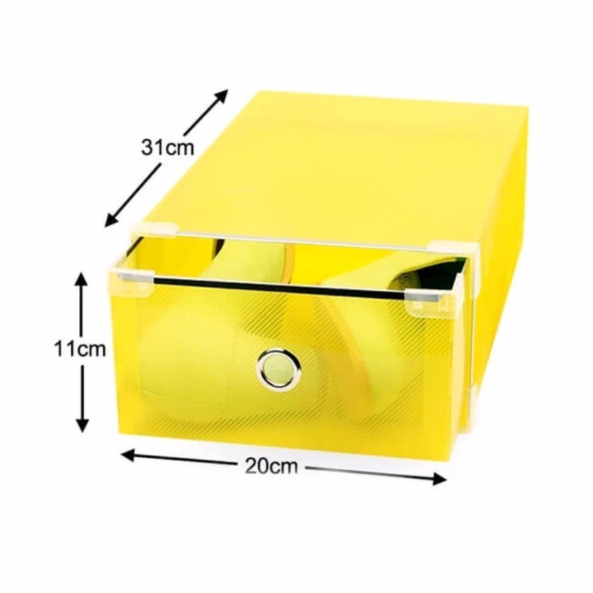 Bộ 5 hộp đựng giầy ngăn kéo viền kim loại Mầu Vàng,Cam,Xanh lá,Xanh Dương,Hồng