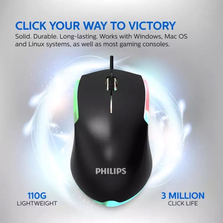 Chuột chuyên game Philips G314 (SPK9314) led đa màu - DPI 1200 - AT