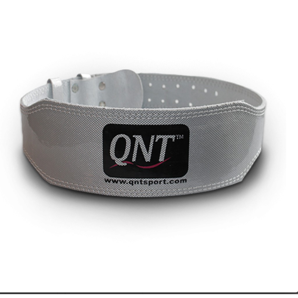 Đai Lưng Tập Gym QNT 100% làm bằng da màu bạc size M