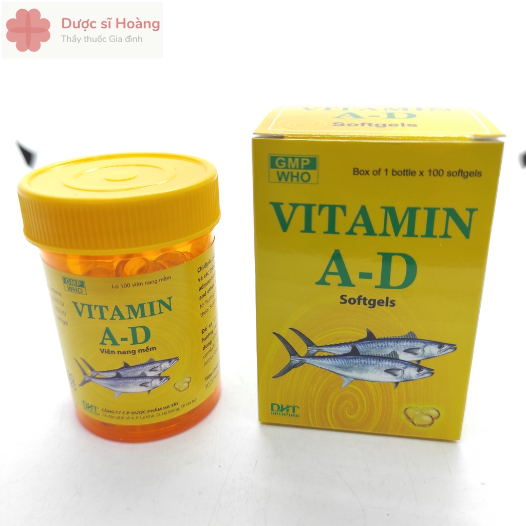 Vitamin A-D - Dược phẩm Hà Tây - Lọ 100 viên date 10/2025