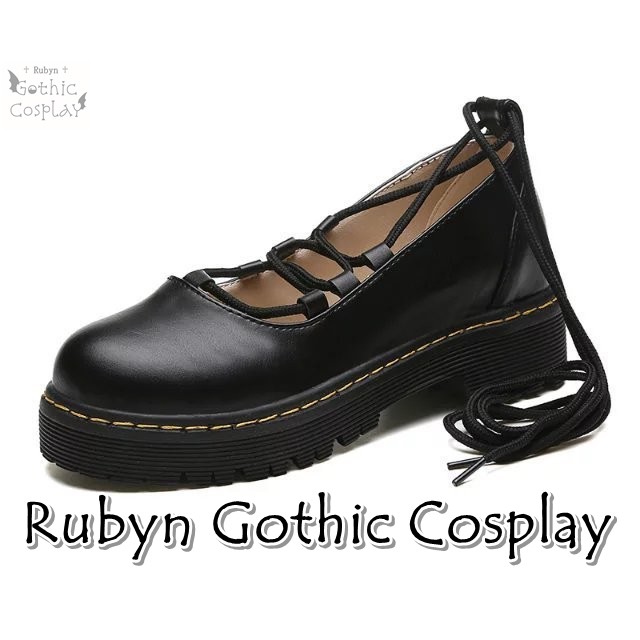 [CÓ SẴN] Giày búp bê lolita thắt dây phong cách oxford phong cách Anh (Tài khoản Shopee duy nhất: gothic.cosplay )