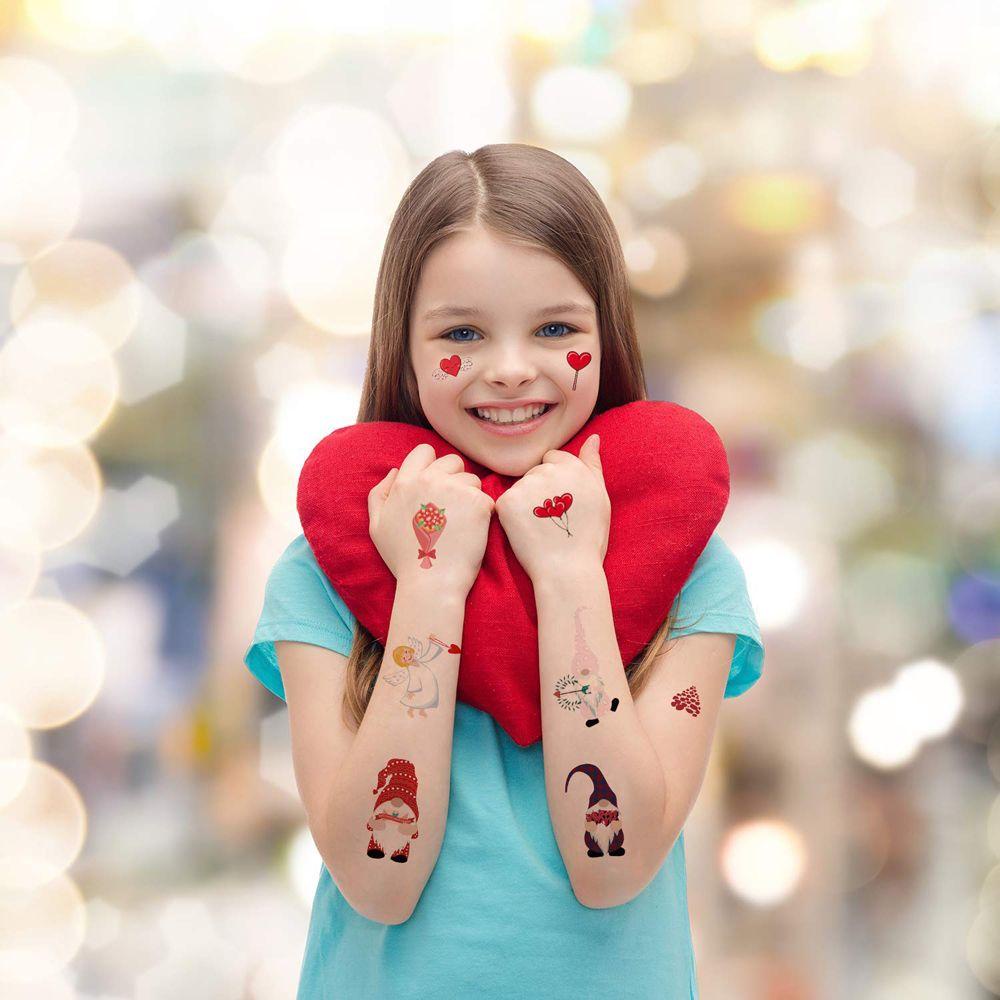 Miếng Dán Hình Xăm Tạm Thời Lâu Trôi Hình Trái Tim Tình Yêu TAYLOR1 Màu Đỏ Lãng Mạn Dùng Làm Quà Tặng Kỷ Niệm