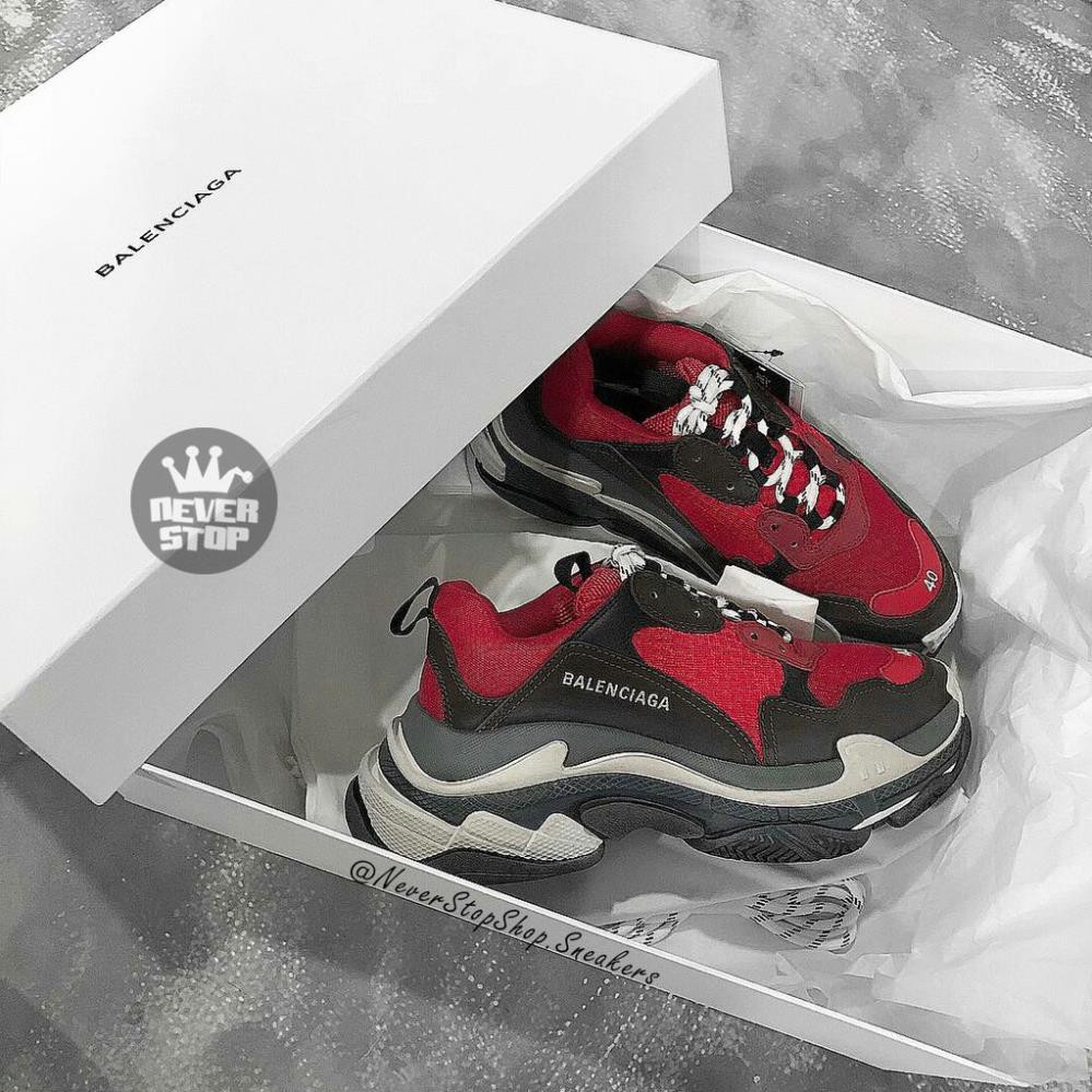 Giày BALENCIAGA TRIPLE S ĐEN ĐỎ nam nữ thời trang hàng chi tiết bản chuẩn đẹp, giá tốt | NeverStopShop.com [Chất] uy tin