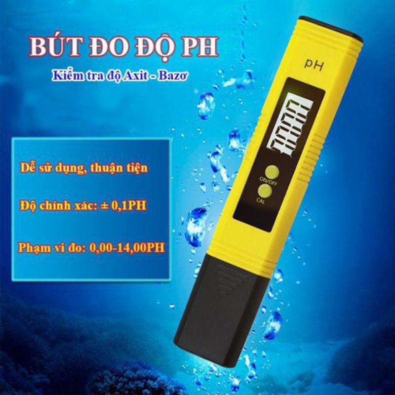 Bút Đo Độ PH Trong Nước (đã hiệu chỉnh), Đo Bể Cá Thủy Sinh, Dung Dịch Thủy Canh, Tặng 2 Gói Bột Hiệu Chỉnh