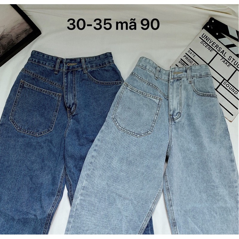 Quần baggy jean nữ Ms90 ✈️FREESHIP✈️ Quần baggy jean nữ lưng cao size đại kiểu 1 túi hàng VNXK thời trang bigsize 2KJean | BigBuy360 - bigbuy360.vn