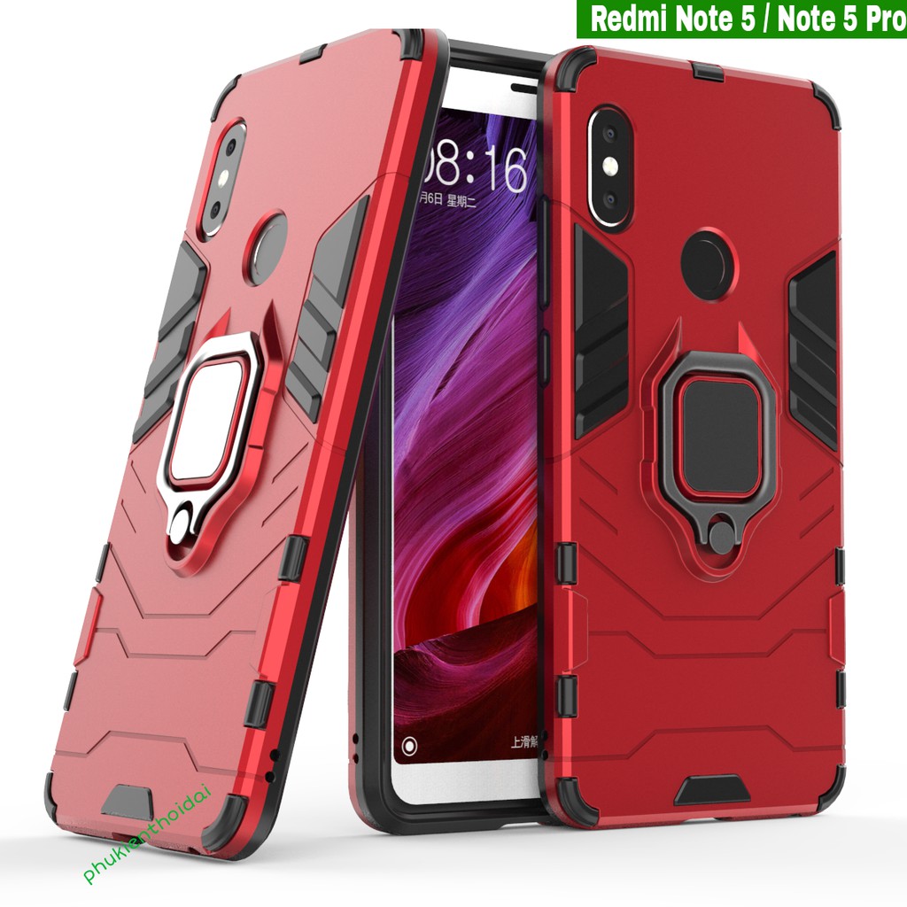 Ốp lưng Redmi Note 5 / Note 5 Pro / Note 10 Pro / Note 11 Pro Iron Man Iring chống sốc mẫu mới giá đỡ xem phim