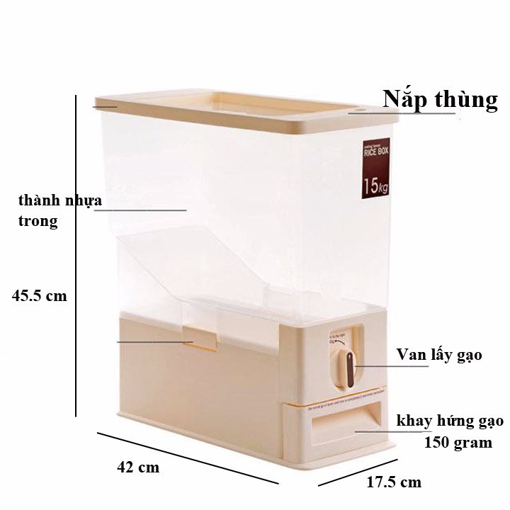 Thùng Đựng Gạo Tashuan 15kg | BigBuy360 - bigbuy360.vn