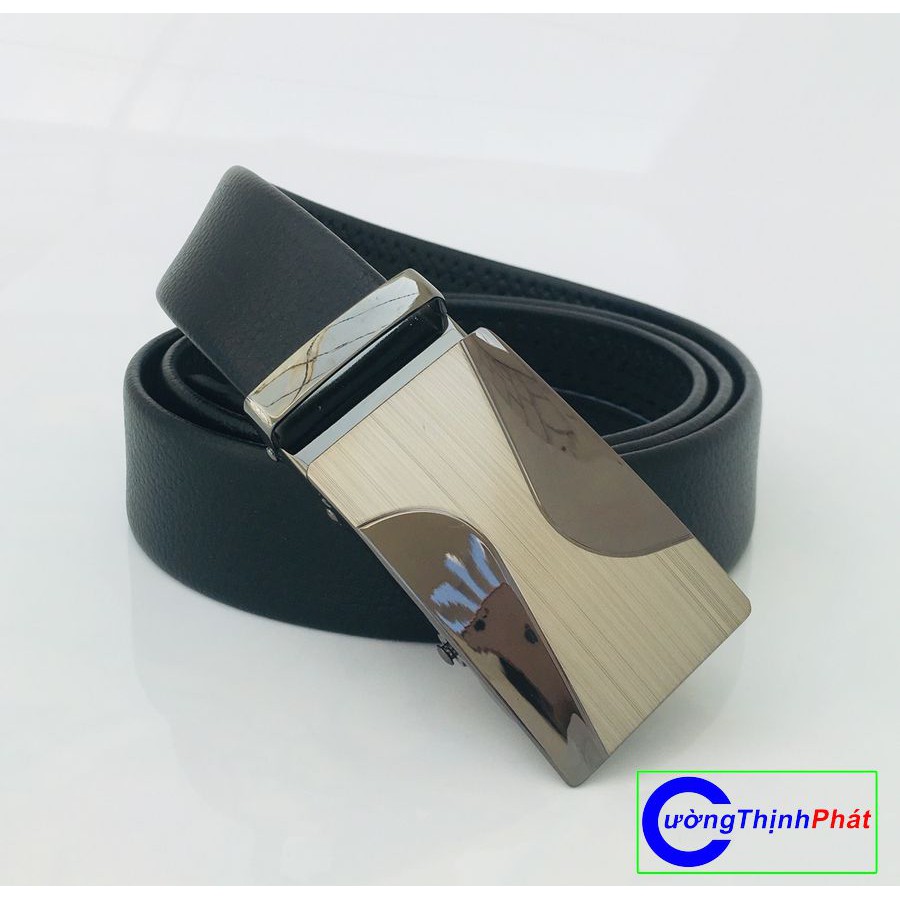 Dây Nịt Nam Da Cao Cấp Mặt Mạ Crom Sáng Bóng