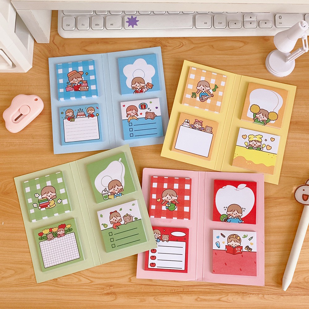 Set 120 tờ giấy dán ghi chú họa tiết cô gái cute