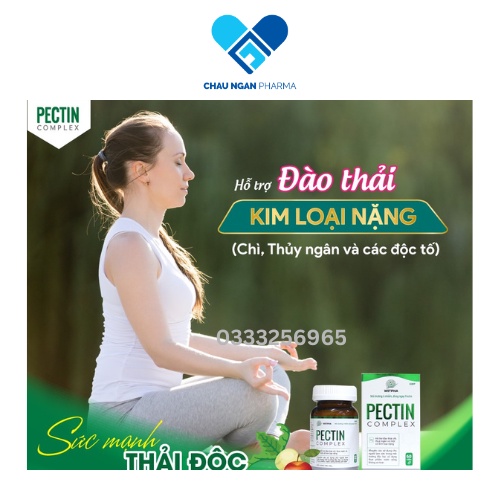 VIÊN UỐNG GIẢI ĐỘC CÁC KIM LOẠI NẶNG CHÌ -PB PECTIN COMPLEX CHAI 60 VIÊN - DMC
