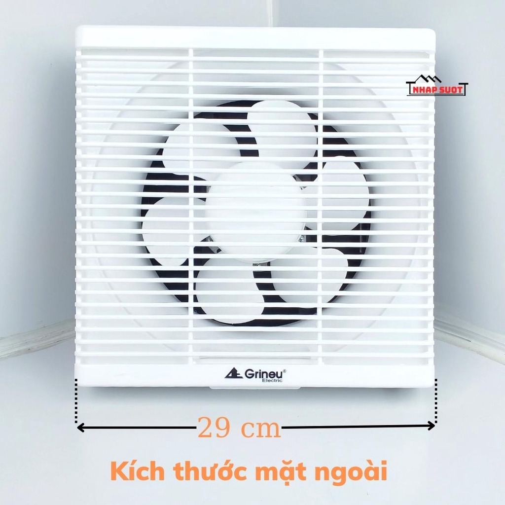 Quạt Thông Gió Gắn Tường GRINEU Đáy 25x25 cm GEB20B2