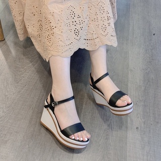 Dép Sandal đế xuồng quai ngang cao 9cm Evashoes Eva0062V