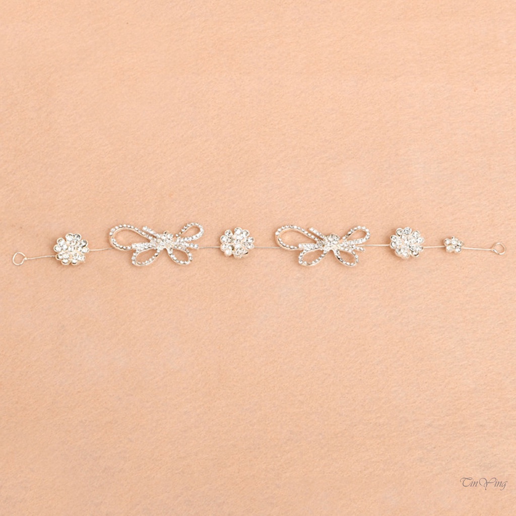 Cài tóc nữ GETNOIVAS dây hợp kim mỏng hình hoa đính đá lấp lánh