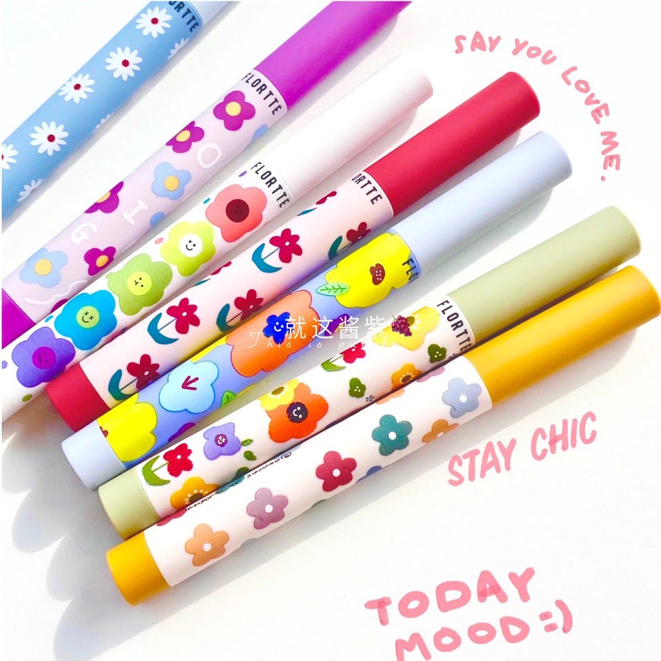 (hàng Mới Về) Son Môi Dạng Bút Lên Màu Đẹp Thiết Kế Vỏ Họa Tiết Hoa Xinh Xắn | BigBuy360 - bigbuy360.vn