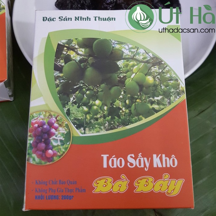 Táo Sấy Ninh Thuận Hộp 200gr Mứt Táo Bà Bảy Không Chất Bảo Quản An Toàn Cho Sức Khỏe - Út Hà Đặc Sản