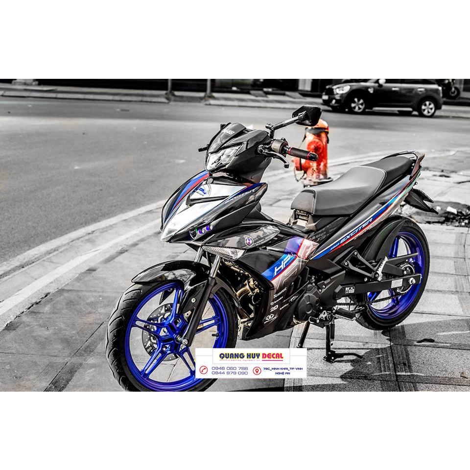 Tem trùm exciter 150 đen xanh HP4, tem exciter 150, team trùm exciter 150, tem xe exciter 150, team 