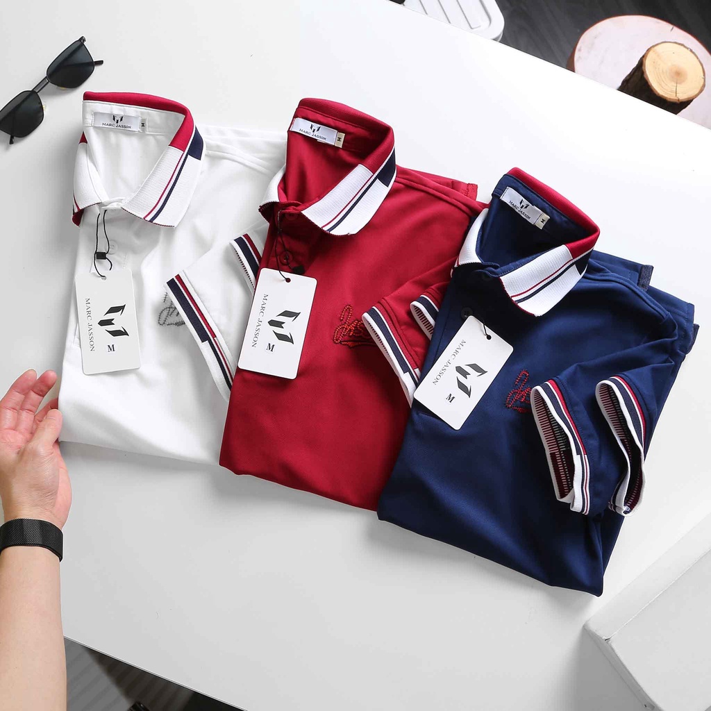 Áo polo cổ bẻ phối tay - Áo jasson cổ bẻ - áo cổ bẻ vải cá xấu co giãn cho nam cao cấp đi tập thể dục, đi chơi | BigBuy360 - bigbuy360.vn