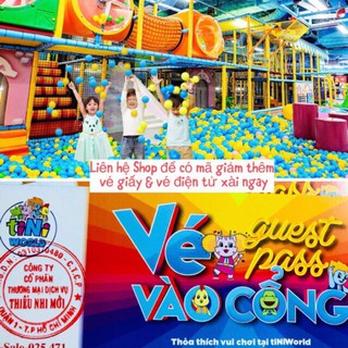 Toàn Quốc [Voucher] 01 vé giấy vào cổng 1 bé và 1 người lớn tiNiWorld - Áp dụng các chi nhánh không bù tiền Toàn Quốc