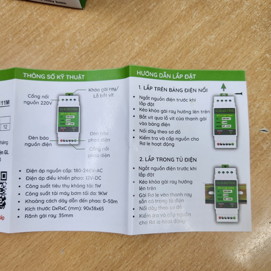 Bộ rơle an toàn cho máy bơm chống giật 1000W  bảo hành 2 năm