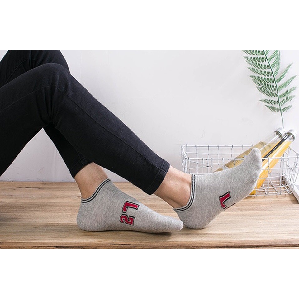 Tất vớ cổ thấp ngắn 2 Sọc Số thời trang unisex nam nữ thể thao cao cấp