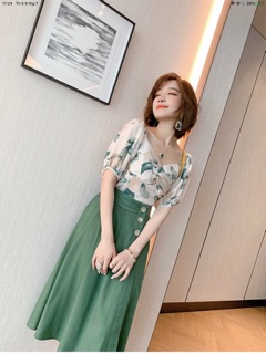 Set áo và chân váy lụa cao cấp. Nhập QC