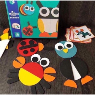 Bộ ghép hình khối sáng tạo montessori fun board
