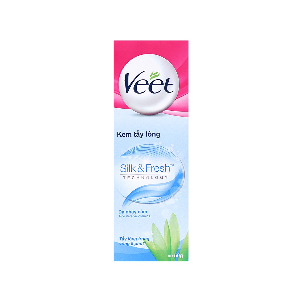 VEET Kem Tẩy Lông Cho Da Nhạy Cảm - VEET Silk & Fresh Hair Removal Cream, Sensitive Skin 50G