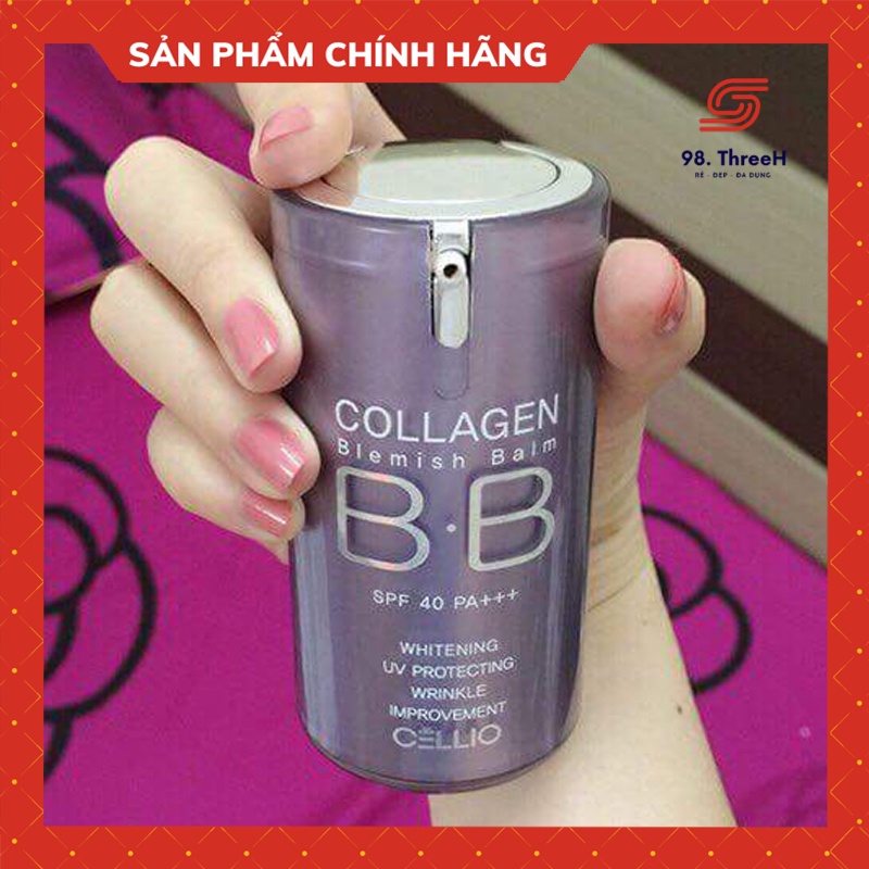 Kem Nền BB Collagen Cellio - Hàn Quốc- Kem Nền Cellio Collagen Blemish Balm BB Spf 40 Pa+++ -98.ThreeH Cosmetic