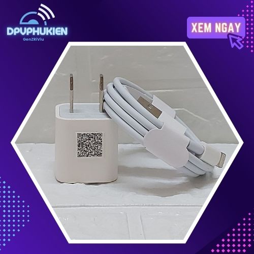 Bộ sạc IPHONE gồm củ sạc 5V 2A và cáp sạc bền chất lượng