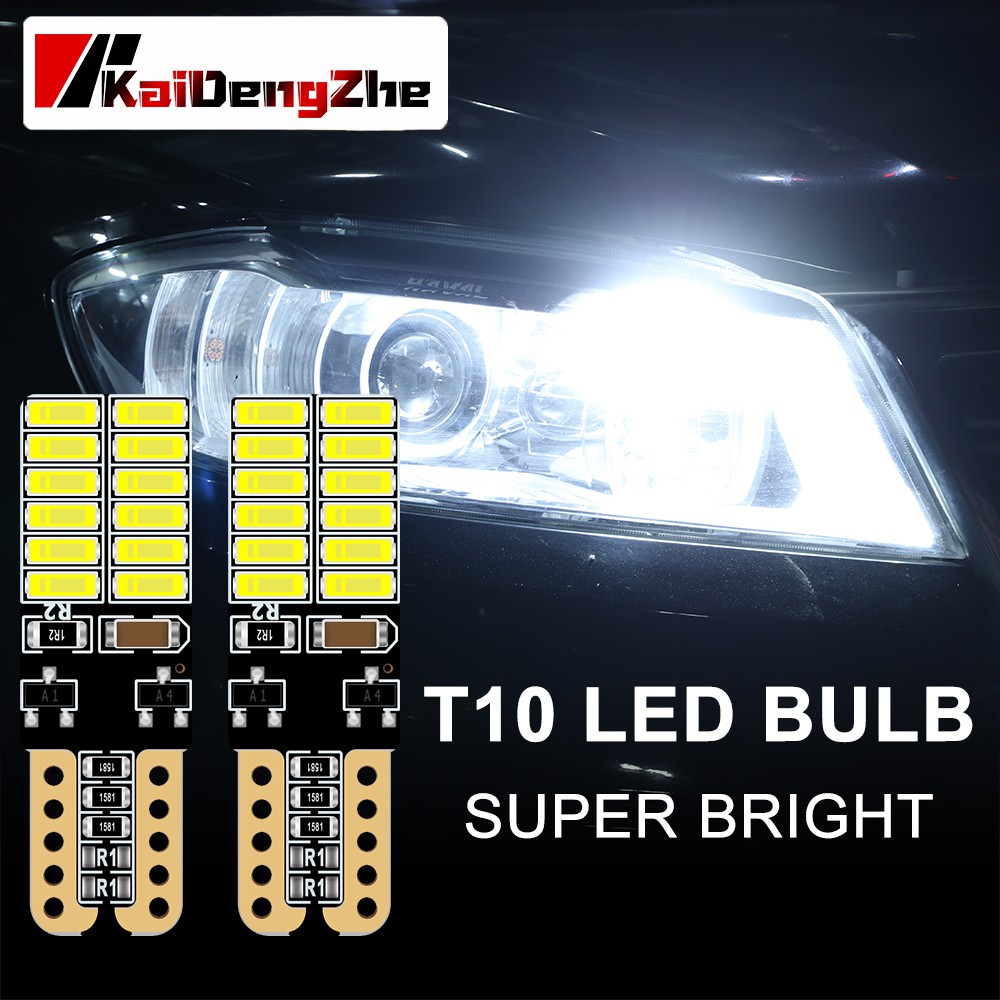 1 cái T10 24SMD W5W 194 168 4014 Auto Wedge Đậu xe Bóng đèn thông thủy Đèn Giấy phép Tấm Ánh sáng Nội thất Ánh sáng Nội thất Cho Đèn LED Xe hơi