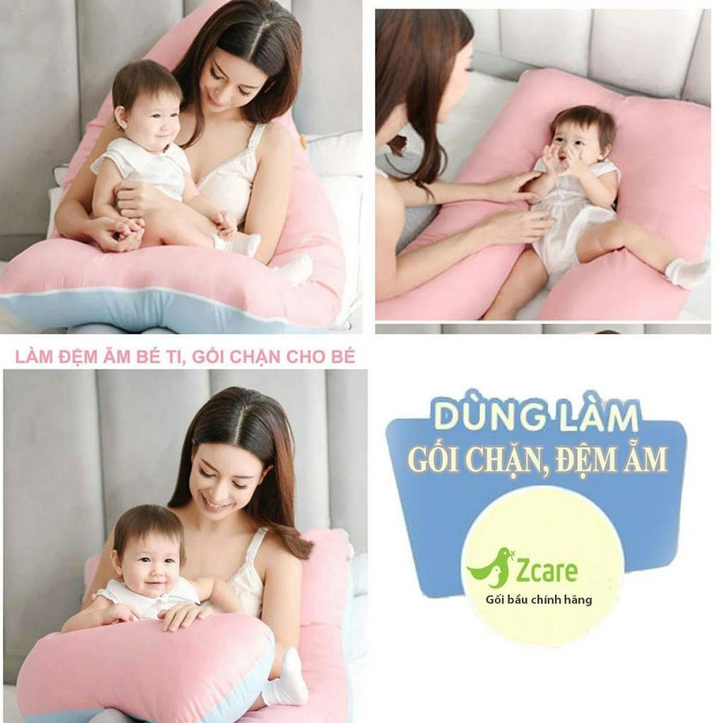 Gối Chữ U Bà Bầu Zcare, Vải Sợi Bông Tự Nhiên, Đầy Đủ Giấy Tờ Nguyên Vật Liệu UB09