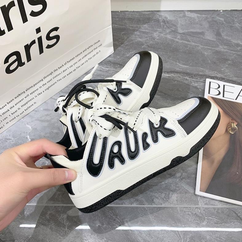 Giày thể thao nữ độn đế Ulzzang cao cấp Giầy sneaker DPIDE đen trắng phong cách cá tính Hot trend 2022