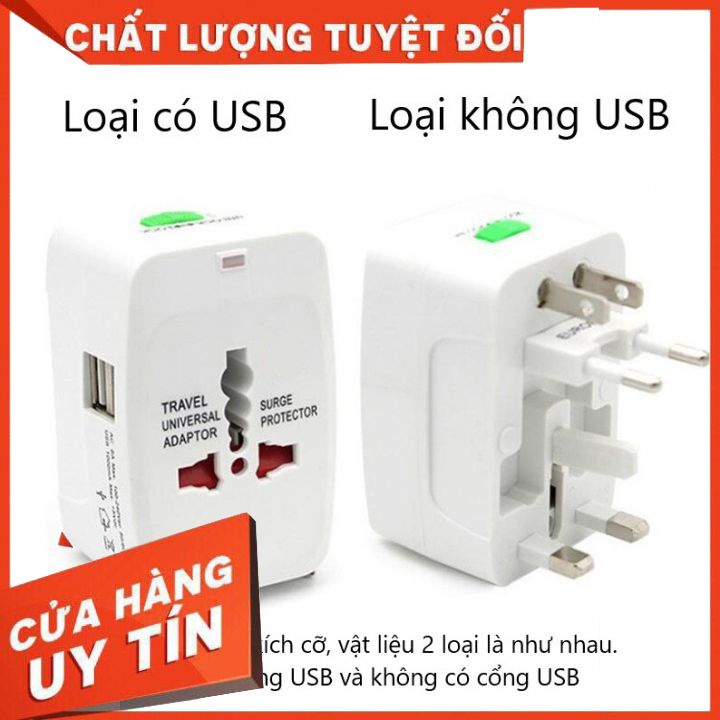 Ổ cắm chuyển đổi nguồn đa năng phù hợp với chuẩn của Châu Âu, Mỹ, Úc, Nhật Bản, hơn 200 Quốc Gia. Ổ cắm du lịch tiện lợi