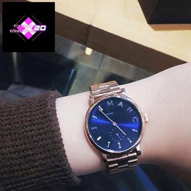 Đồng hồ đôi nam nữ Marc Jacobs Baker Rose Gold Watch MBM3332 28mm &amp; MBM3330 36mm. 5ATM.