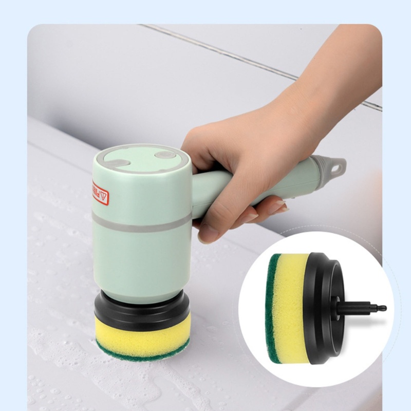 Máy Chà Rửa Cầm Tay Không Dây Chạy Điện Kèm 2 Đầu Cọ Vệ Sinh