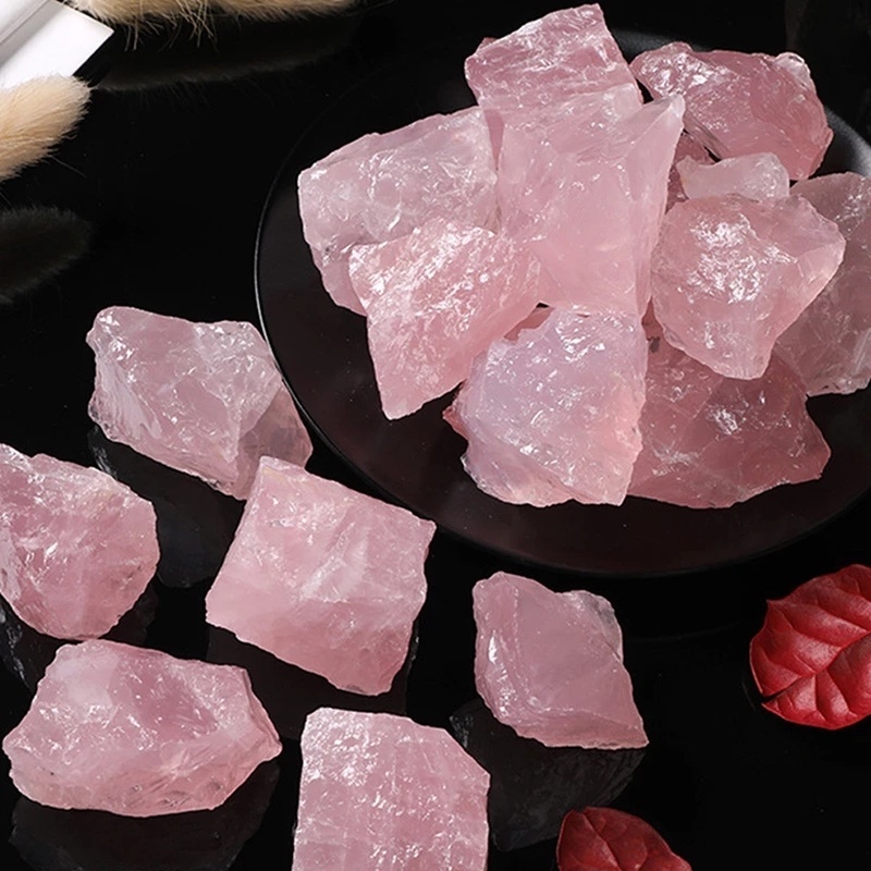 1 Đá Thạch Anh Hồng Pha Lê Thô Hình Dáng Không Đều Dùng Trang Trí Nhà Cửa