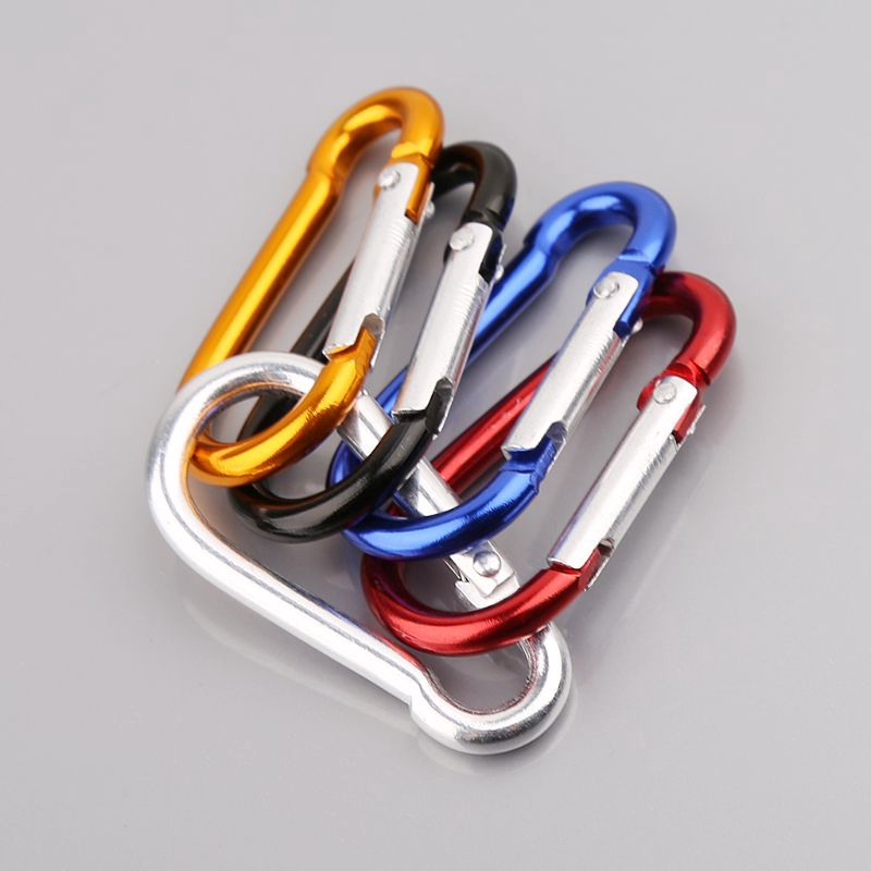 ★yong♣  10pcs Aluminum Alloy D Carabiner Spring Snap Clip Hooks Keychain Quickdraws