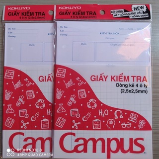 Giấy kiểm tra 4 ôly campus (1 túi /15 tờ đôi)