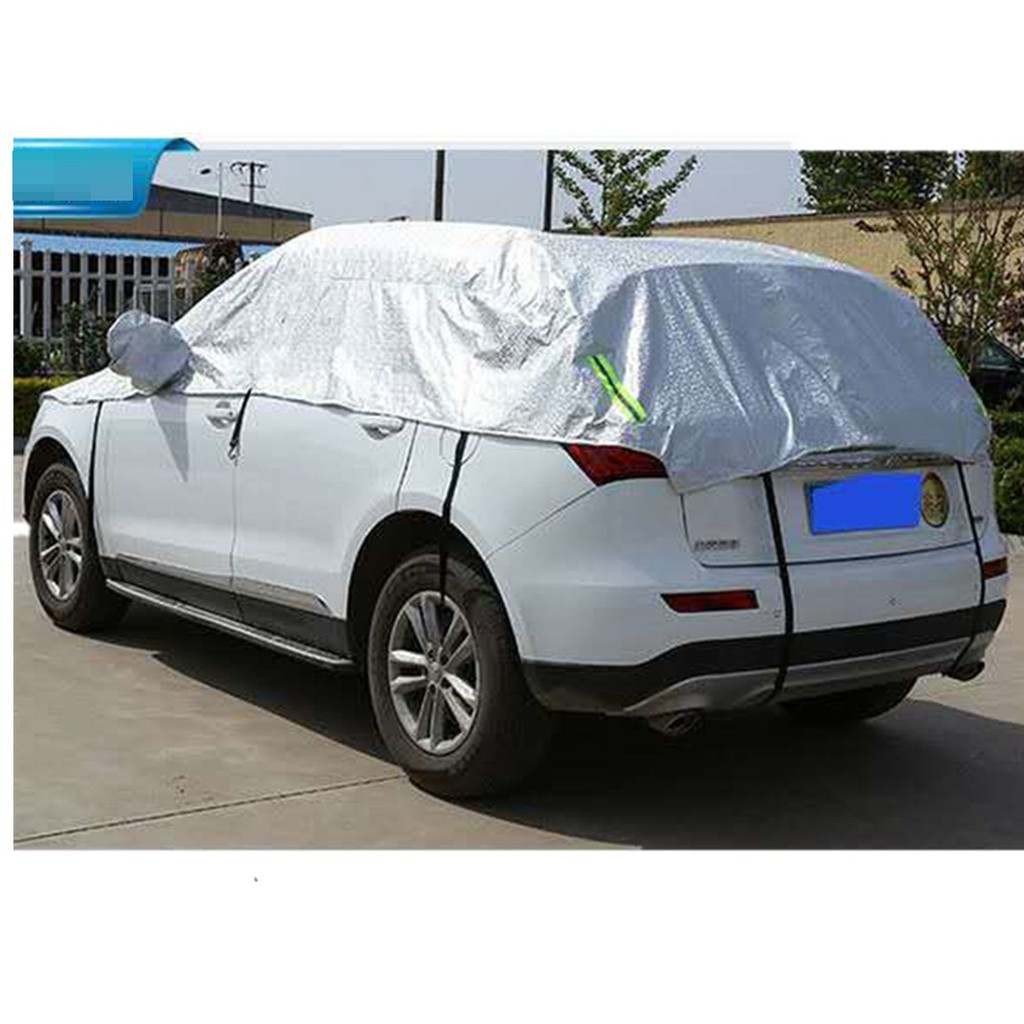 Bạt trùm nửa xe KÍN NẮP CAPÔ, tráng bạc cách nhiệt có phản quang, dù phủ nửa xe ô tô RẰN RI | BigBuy360 - bigbuy360.vn